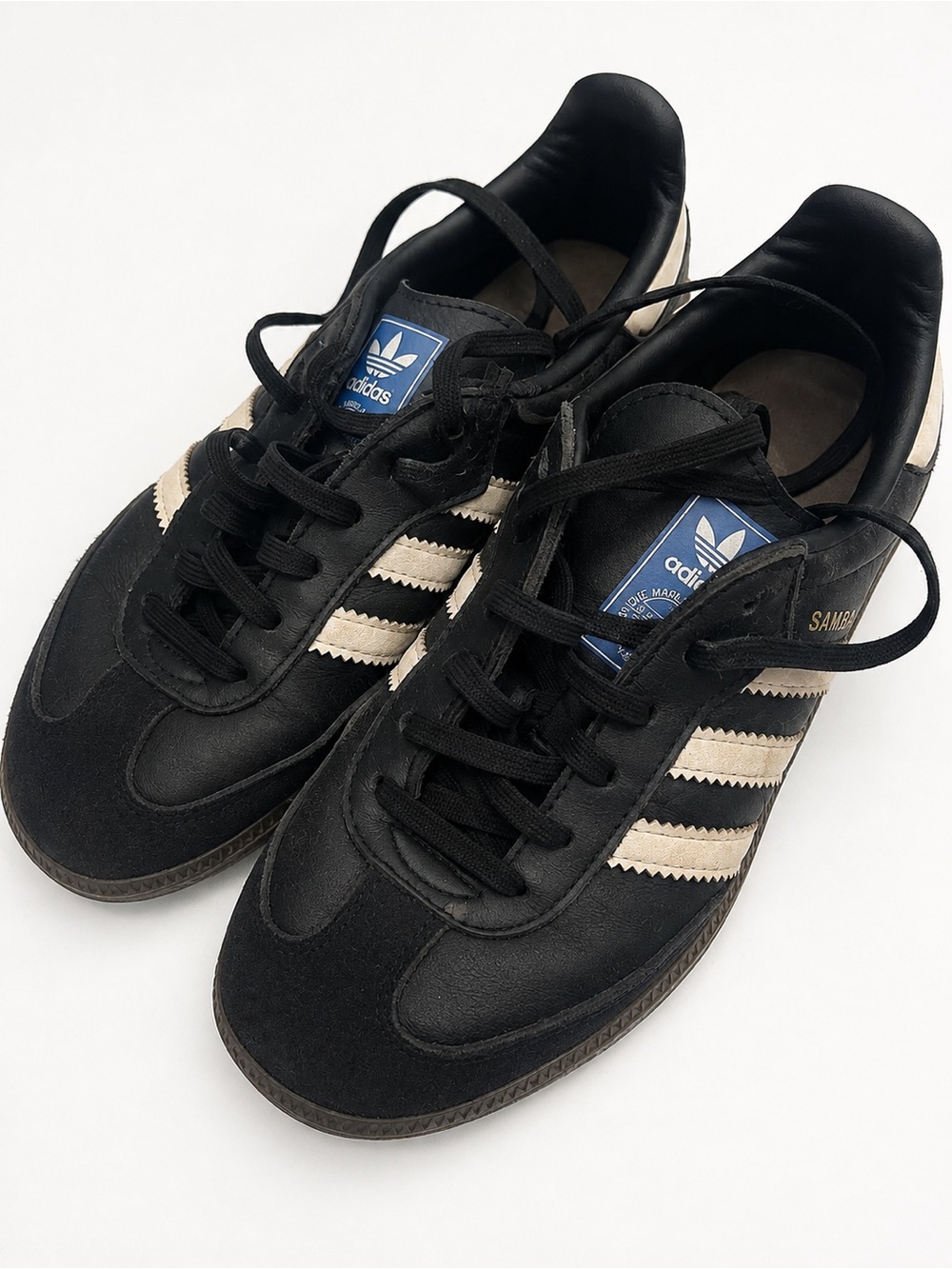 Adidas Samba Classic Black & White Leather Sneakers Vintage Style